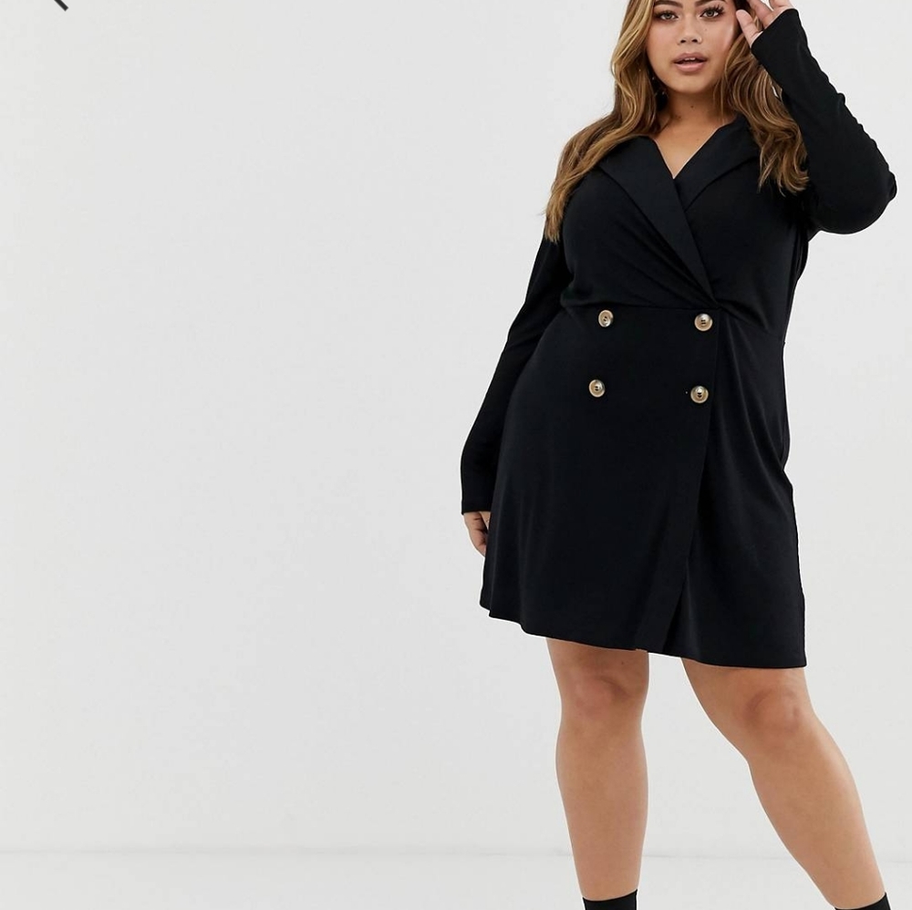 NWT ASOS Curve Size 20 Ribbed Blazer Dress
